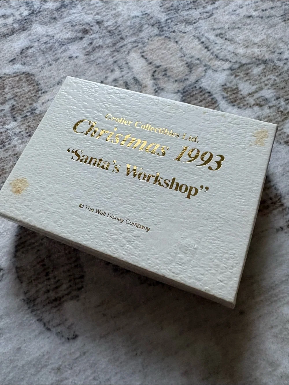 VTG 1993 Mickey Mouse Santas Workshop Disney Grolier Porcelain Disk Ornament